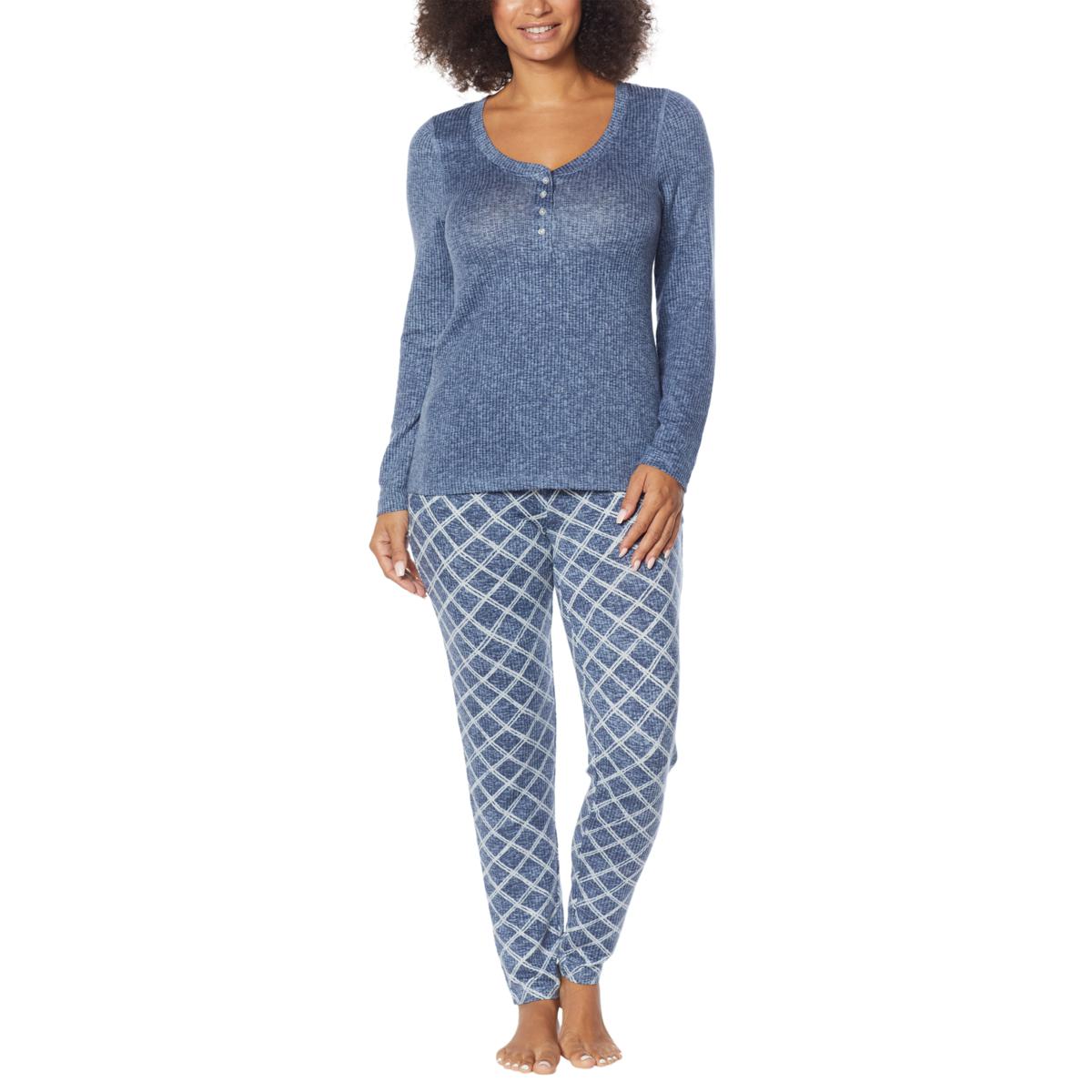 (HSN) HUE Textured Soft Rib Knit Lounge Set