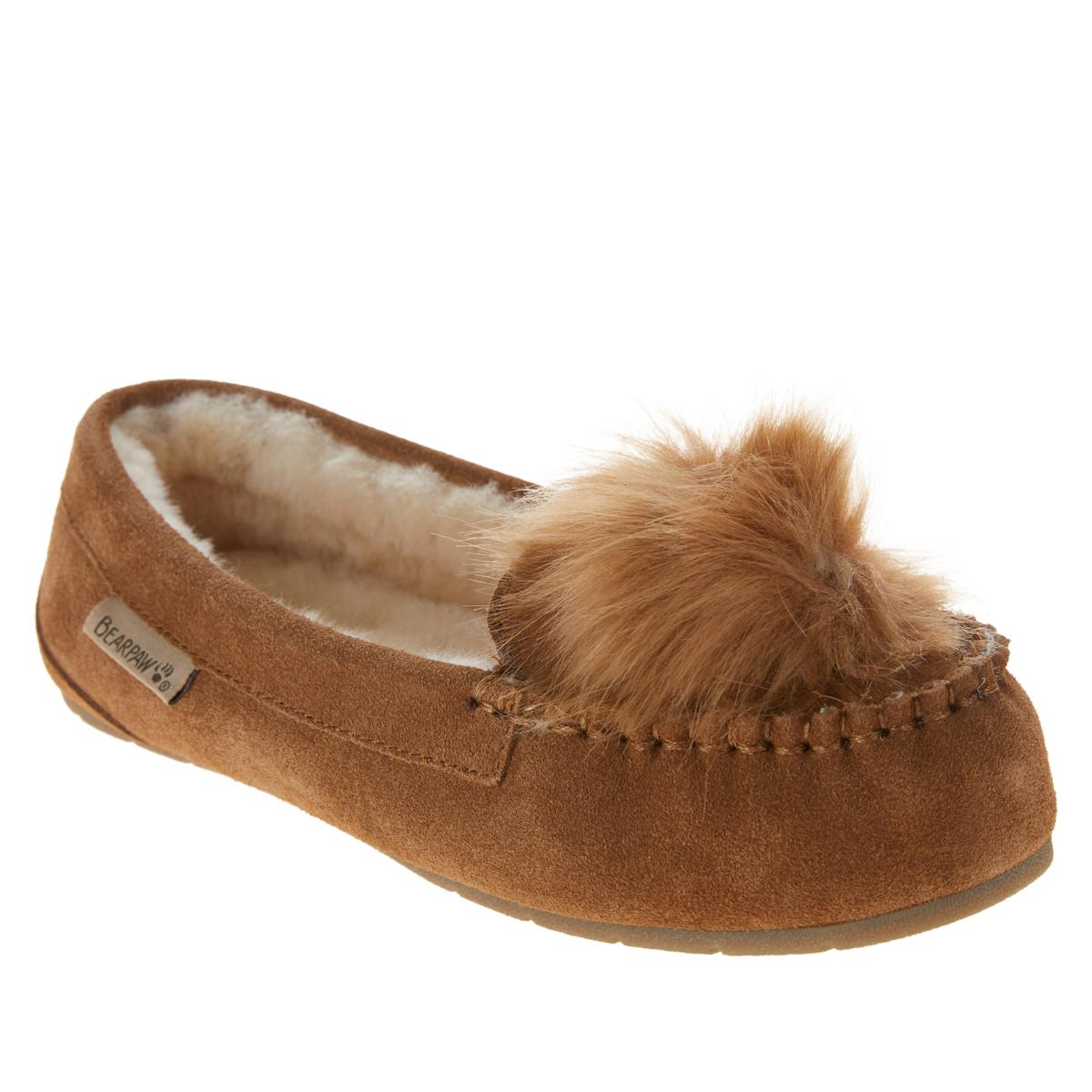 BEARPAW® Erika Suede Sheepskin Cozy Moccasin 20174231 HSN