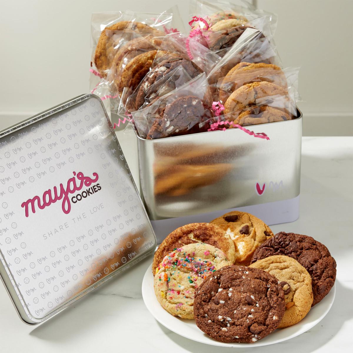 Maya's Cookies 18count Gourmet Cookies with Premium Tin 20529968 HSN