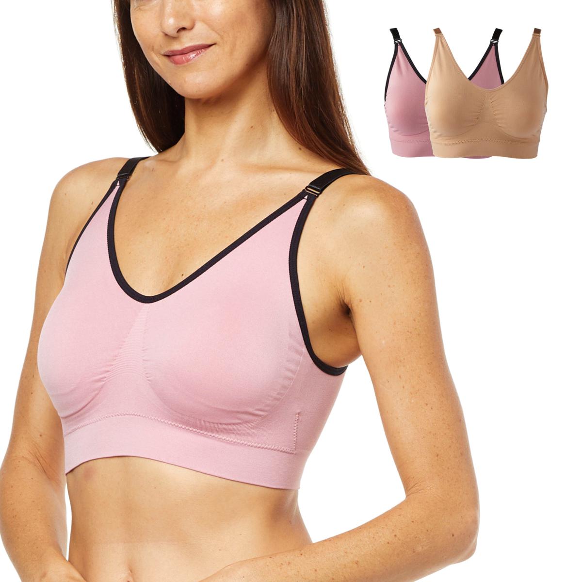 Rhonda Shear 2pack Seamless Comfort Ahh Bra with Lace Back Detail