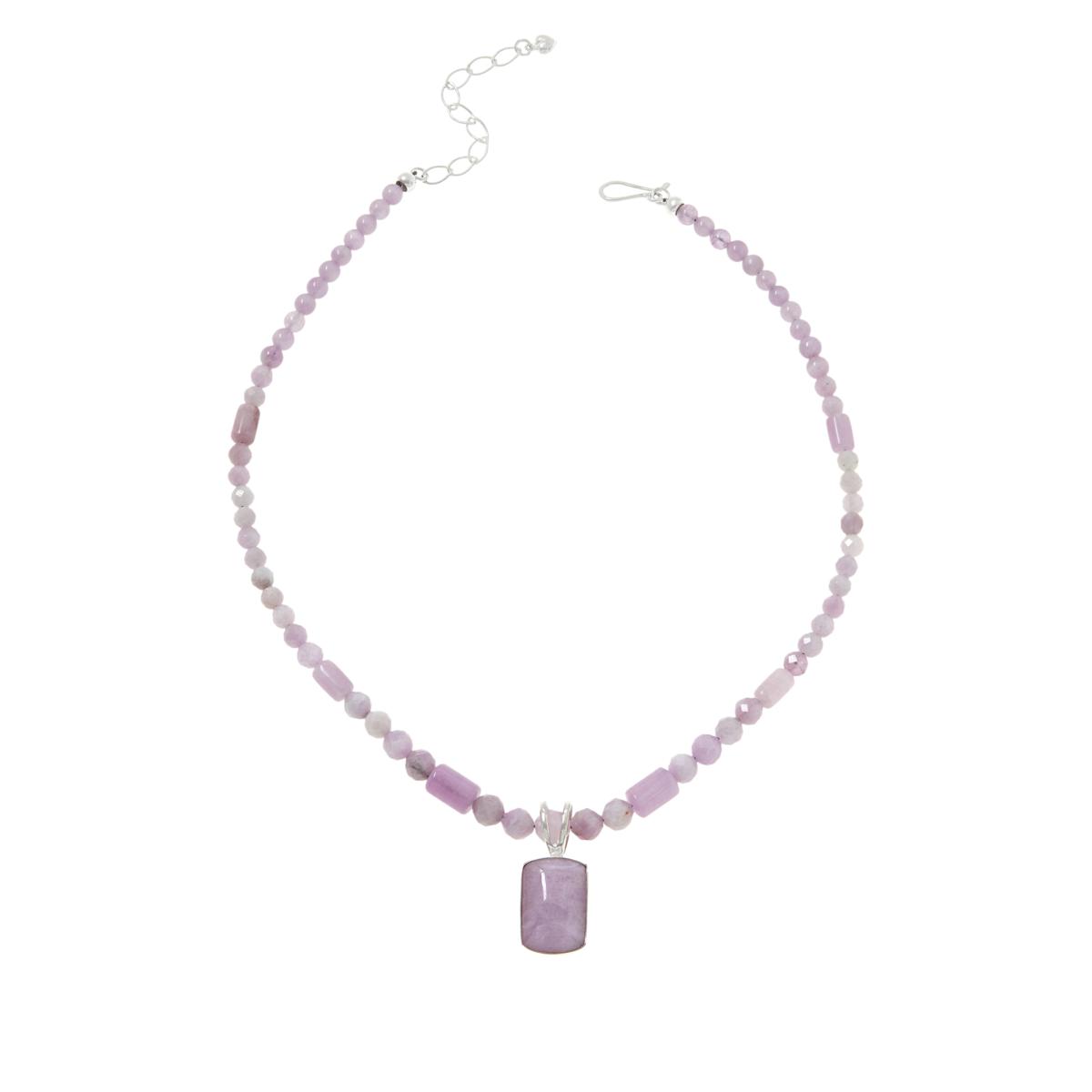 Jay King Sterling Silver Purple Kunzite Pendant with Bead Necklace