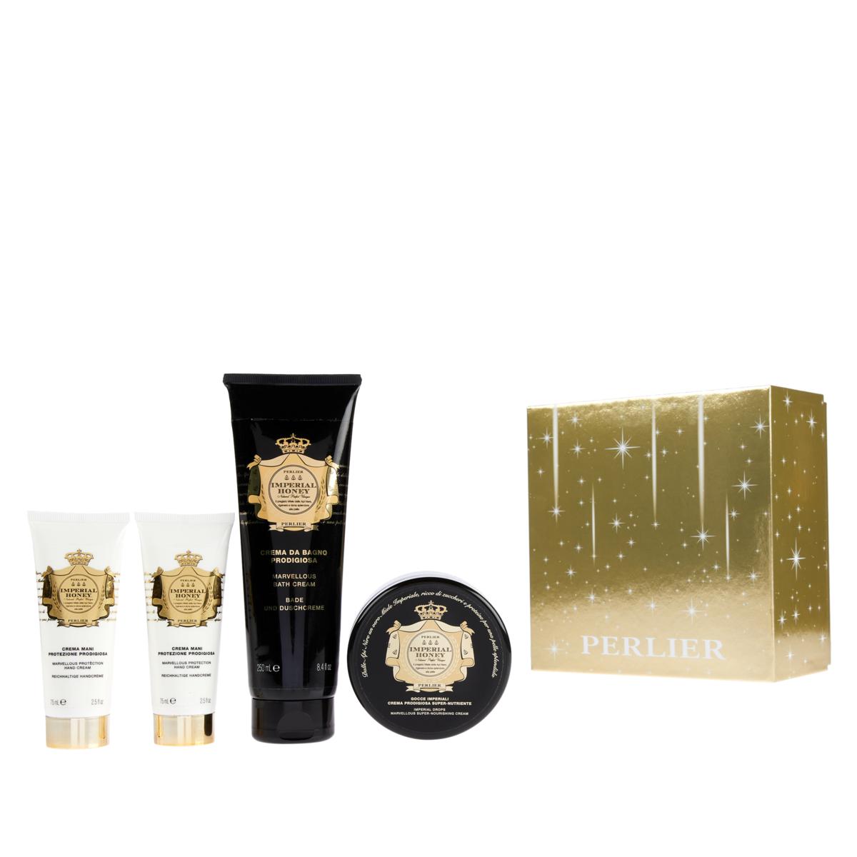 Perlier 4Piece Imperial Honey Bath & Body Holiday Kit 20617154 HSN
