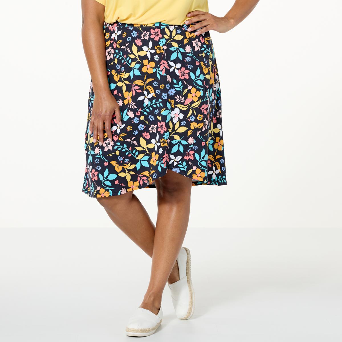 Comfort Code Stretch Jersey Faux Wrap Skirt - 20643444 | HSN