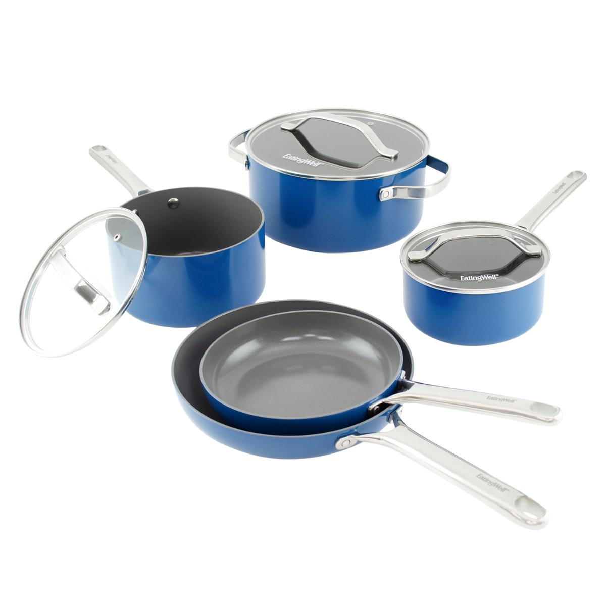 EatingWell 8piece CeramicCoated Cookware Set 20648301 HSN