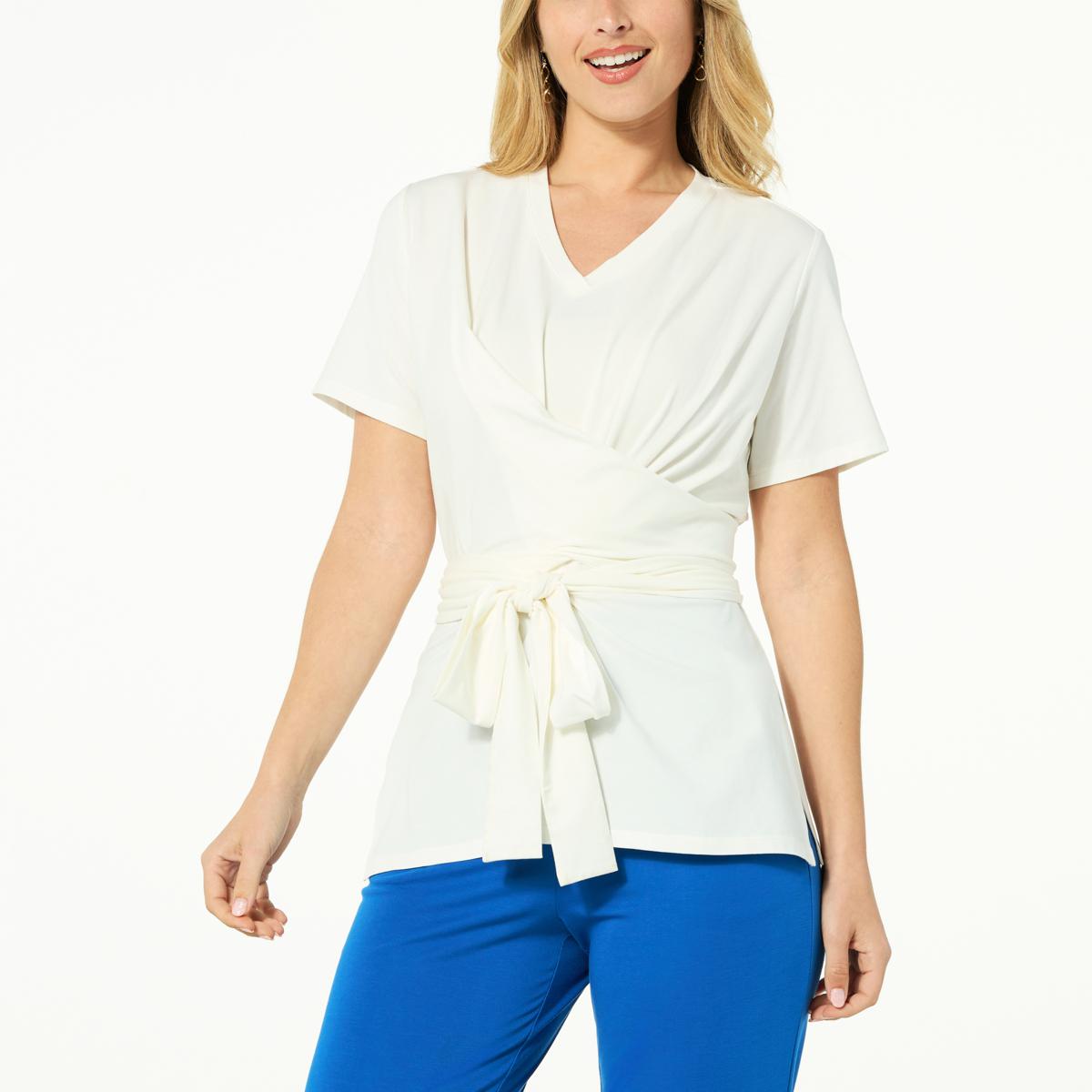 everydayJONES by Madeline Jones Cotton Jersey Wrap Tee 20650324 HSN