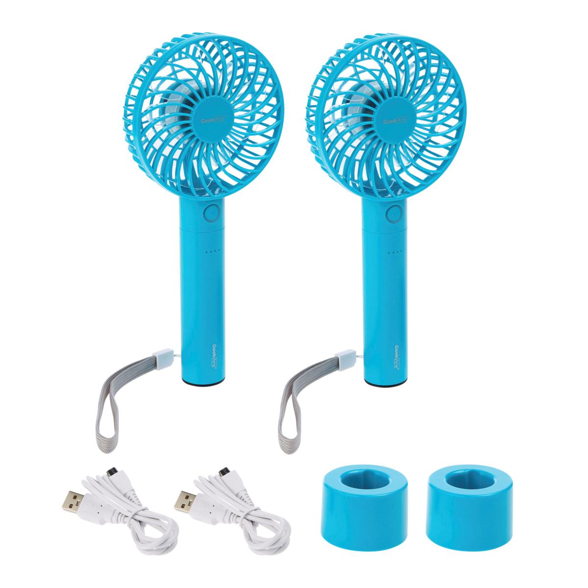 Geek Aire Rechargeable Personal Fan 2pack with Power Banks 20736952 HSN