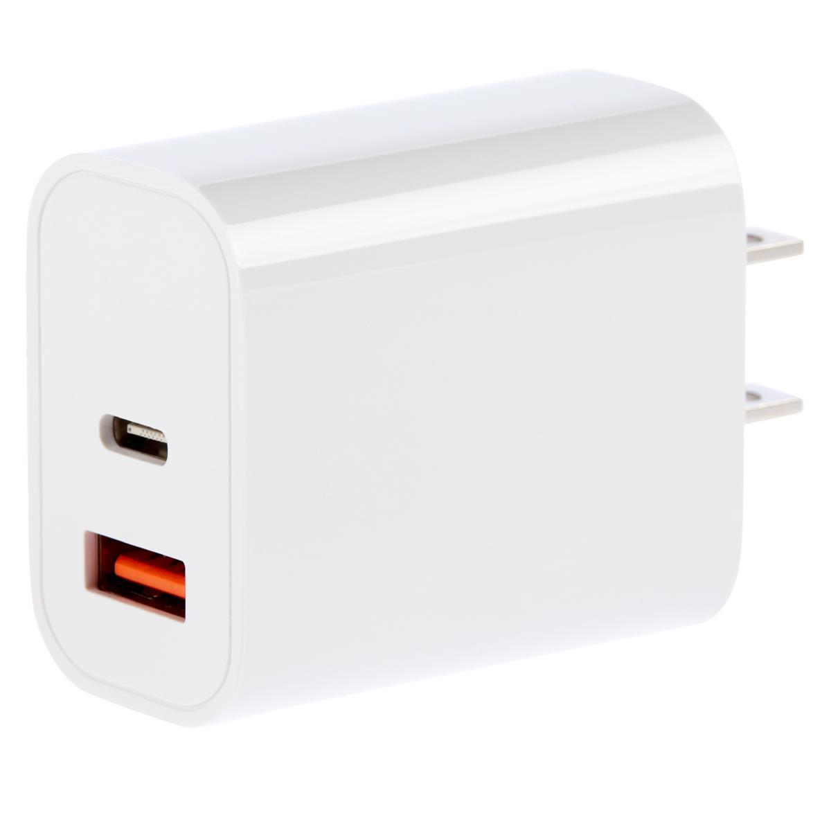 Dual Port Fast Charge USBC and USBA Universal Compact Wall Charger