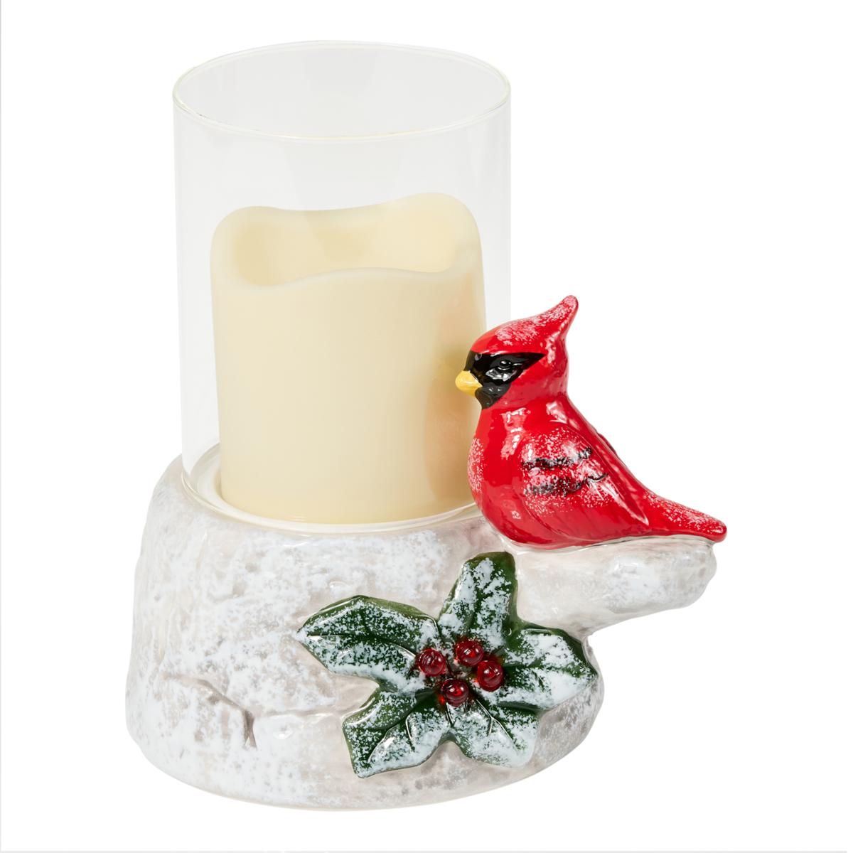 Unmatched LED Cardinal Candle Holder with Flameless Candle 20769657 HSN