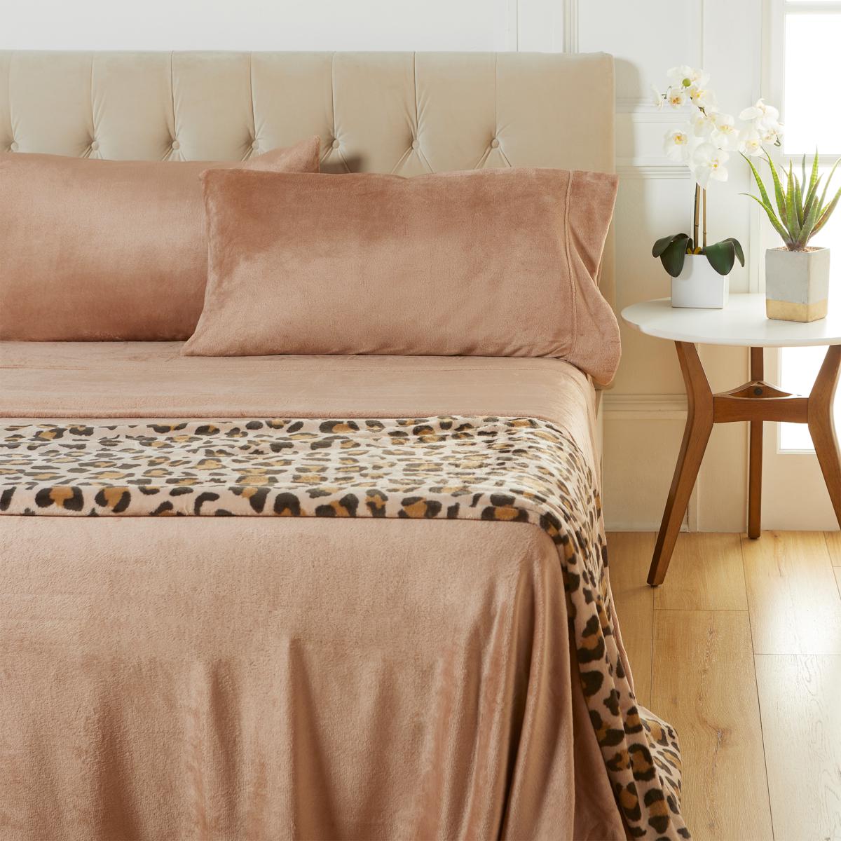 Warm & Cozy Plush Blanket and Sheet Set 20824970 HSN