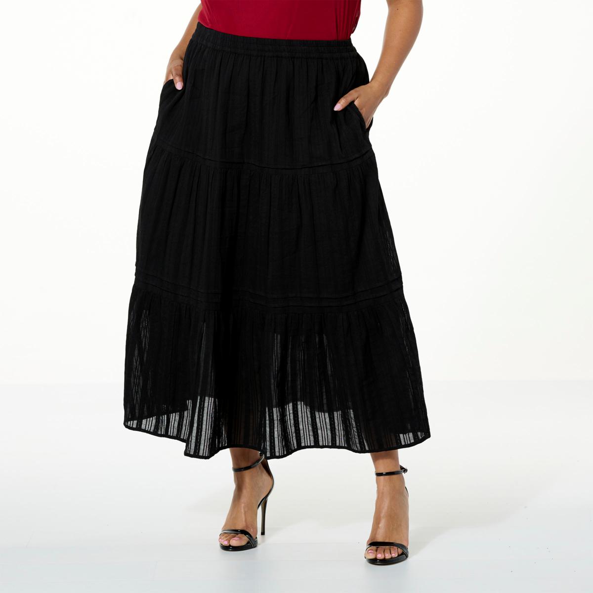 Antthony Tiered Skirt with Pockets 20829171 HSN
