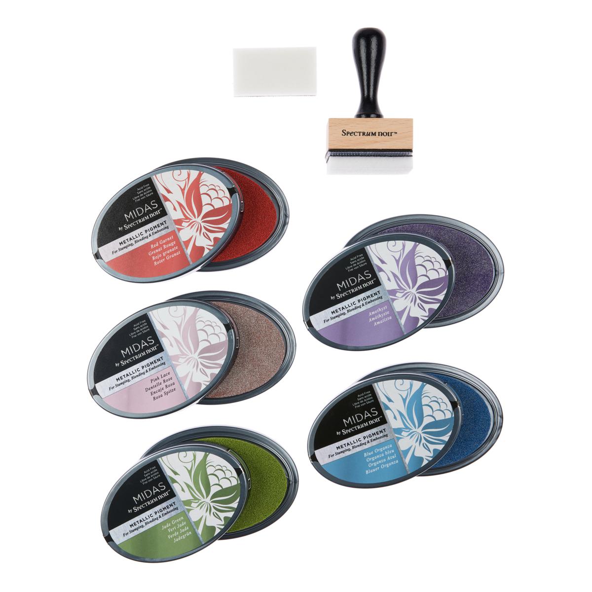 Spectrum Noir Set of 5 Metallic Ink Pads and Blending Tool 20838700 HSN