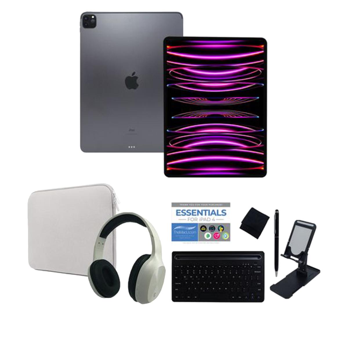 Apple iPad Pro 11" M2 128GB Space Gray Bundle w/Headphones & Keyboard