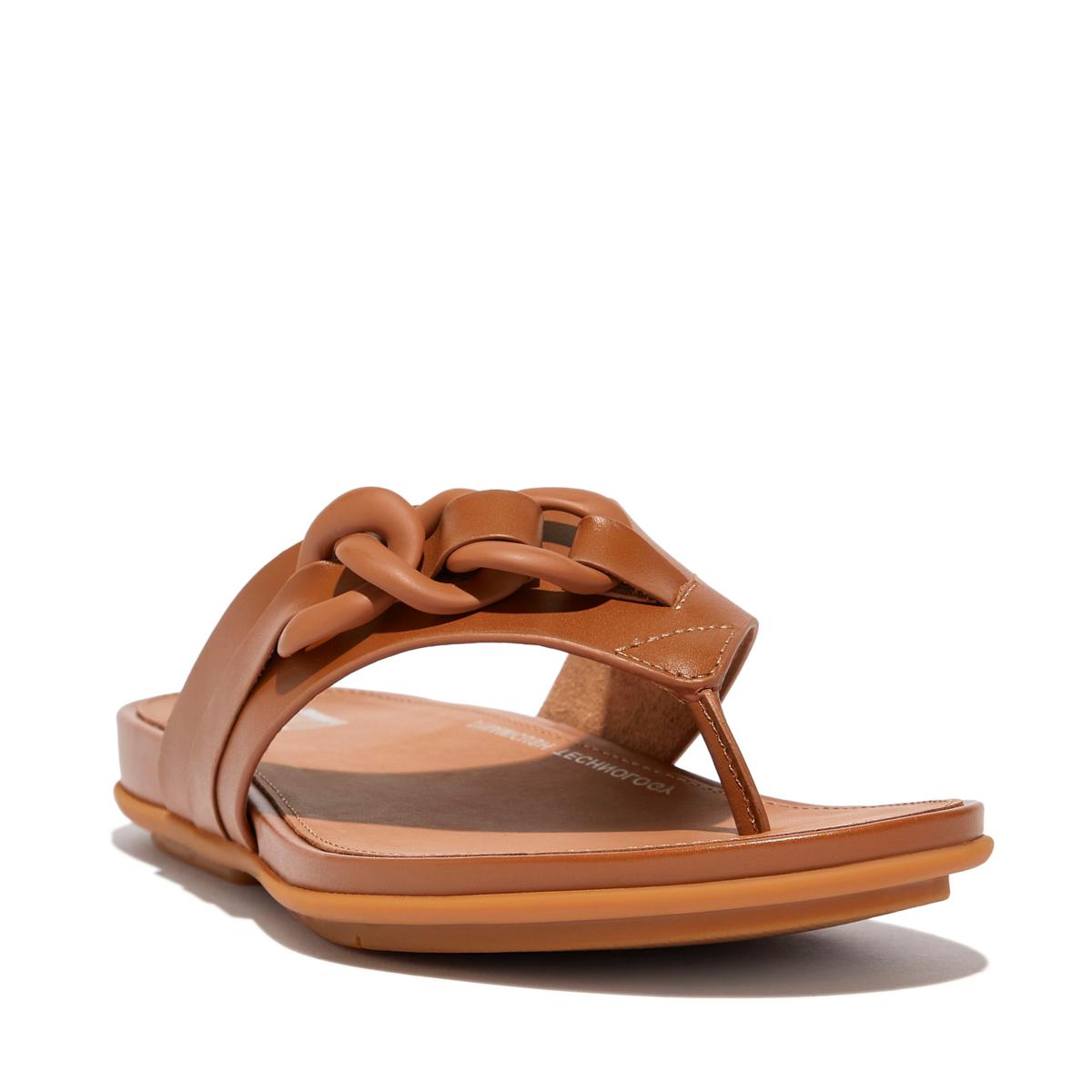 FitFlop Gracie Rubber Chain Leather ToePost Sandal 20865360 HSN