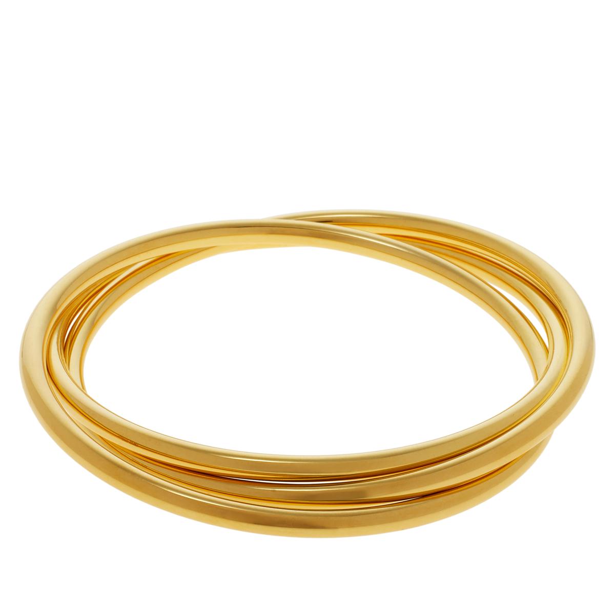 Soave Oro 14K Gold Electroform Interlocked Bangle 20902592 HSN