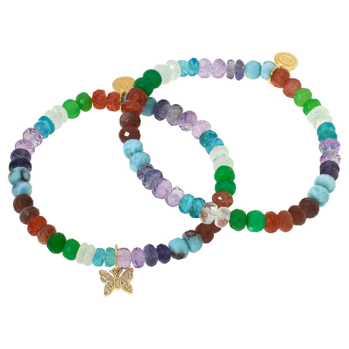 Rarities 2piece Gemstone Bead Charm Stretch Bracelet Set 20962282 HSN