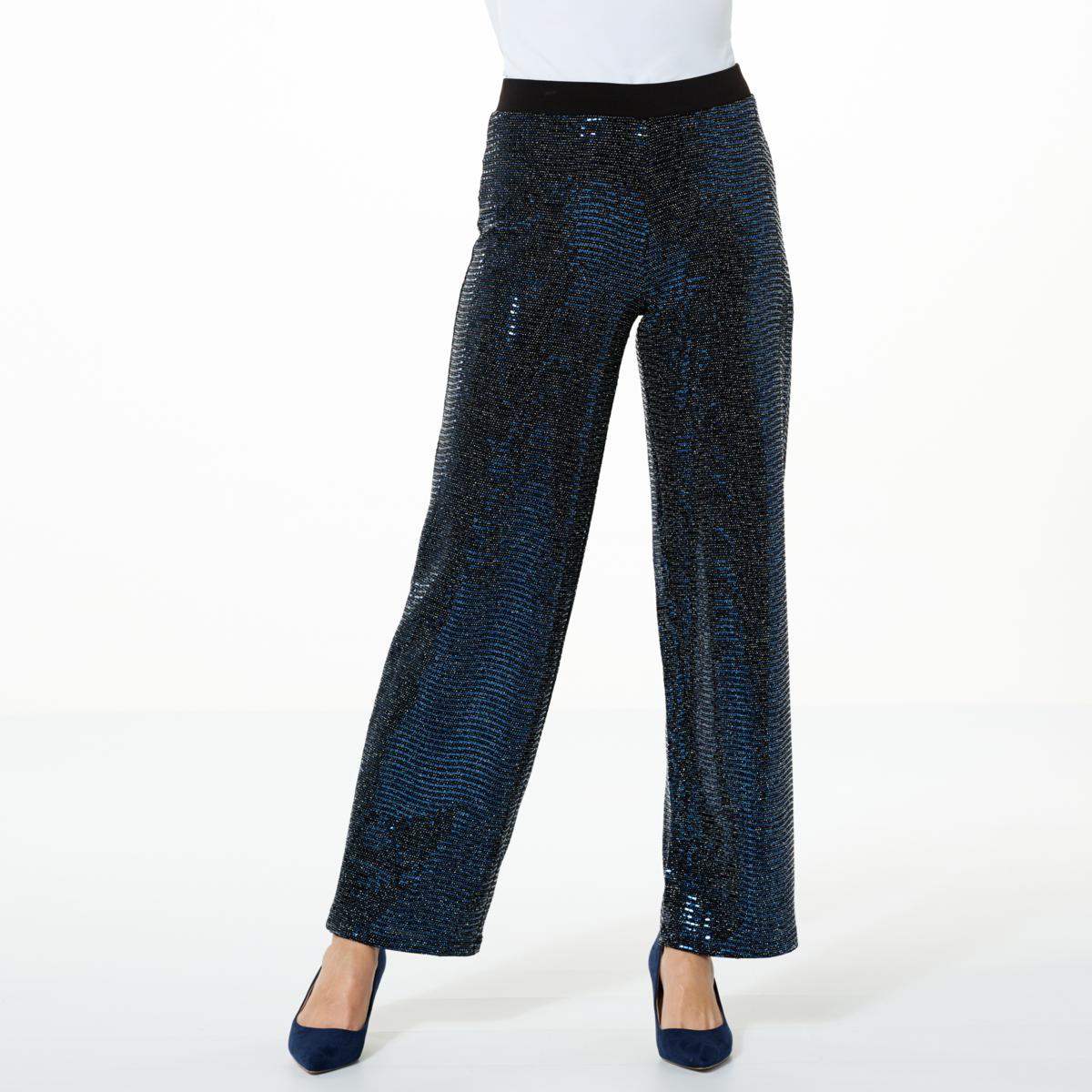 Iman Global Chic Metallic Knit Pull On Pant 21194932 Hsn