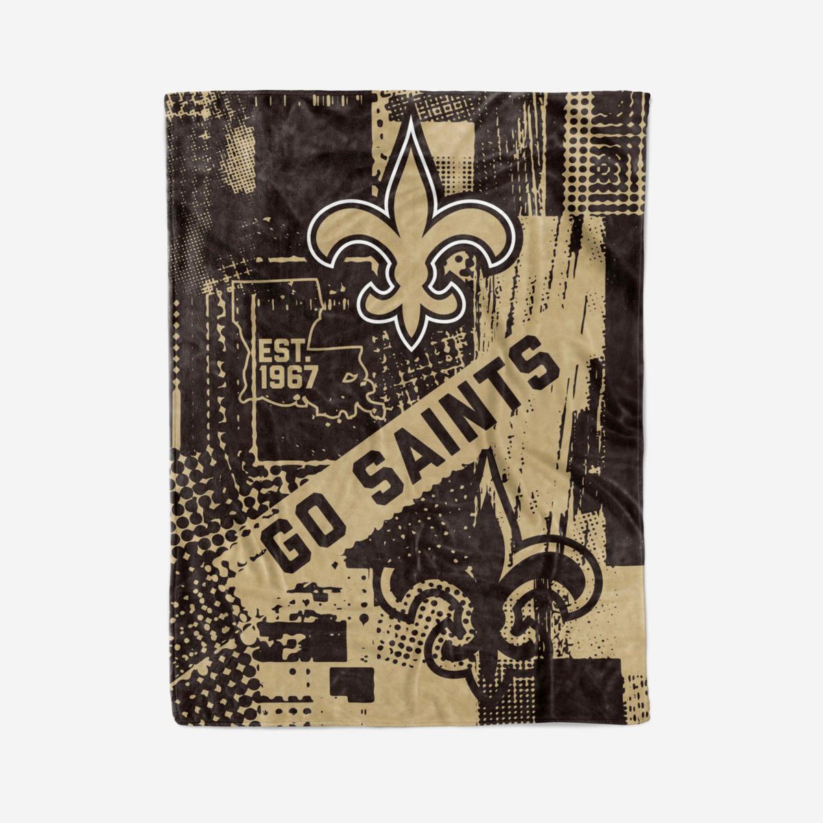 Offically Licensed NFL 60" x 80" Raschel Throw Saints 21257495 HSN