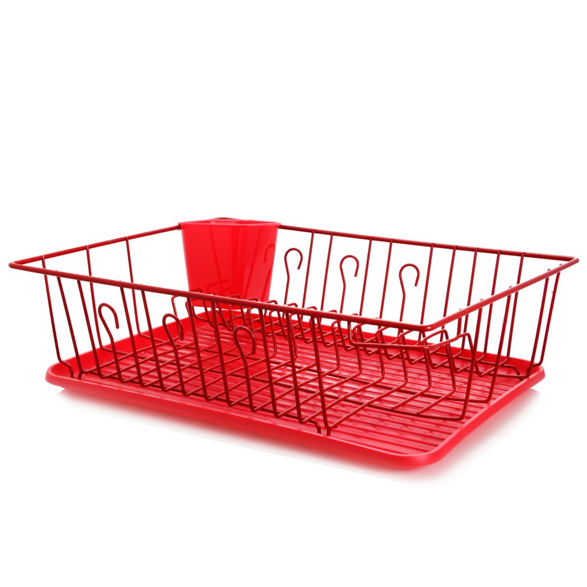 Mega Chef Red Dish Rack 8524108 HSN