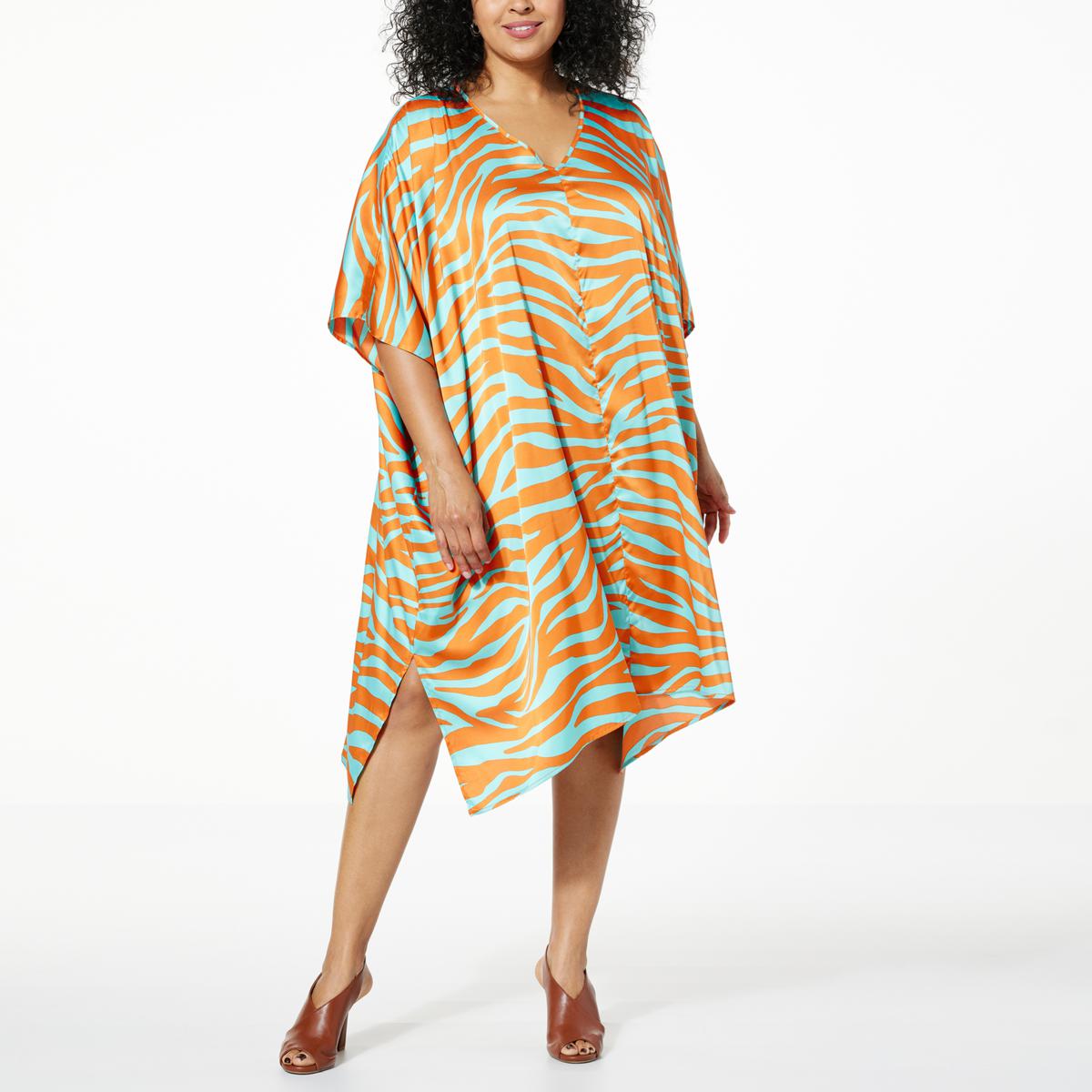 IMAN Global Chic Printed Woven Satin Caftan - 21626621 | HSN