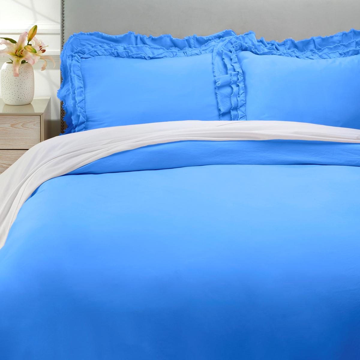 Emryn House Stonewash Ruffle Duvet Cover Set 21870687 HSN