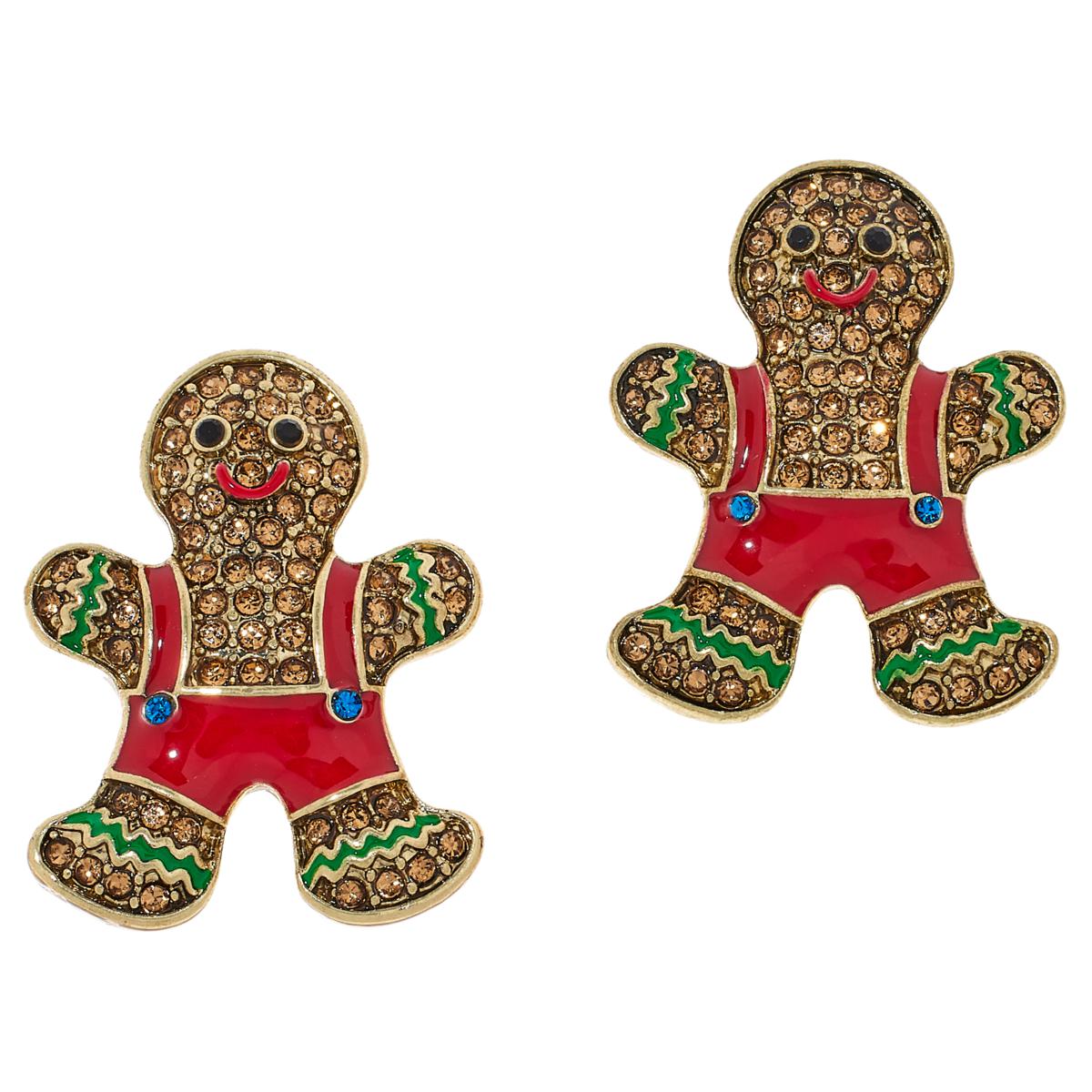 Heidi Daus Gingerly Boy Crystal and Enamel Stud Earrings 21884286 HSN