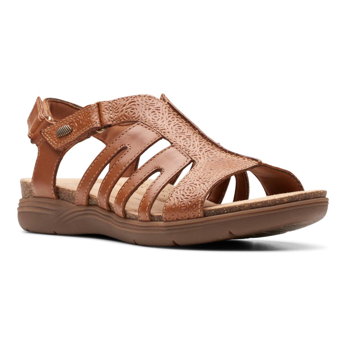 Clarks Collection April Belle Leather Sandal 21922851 HSN