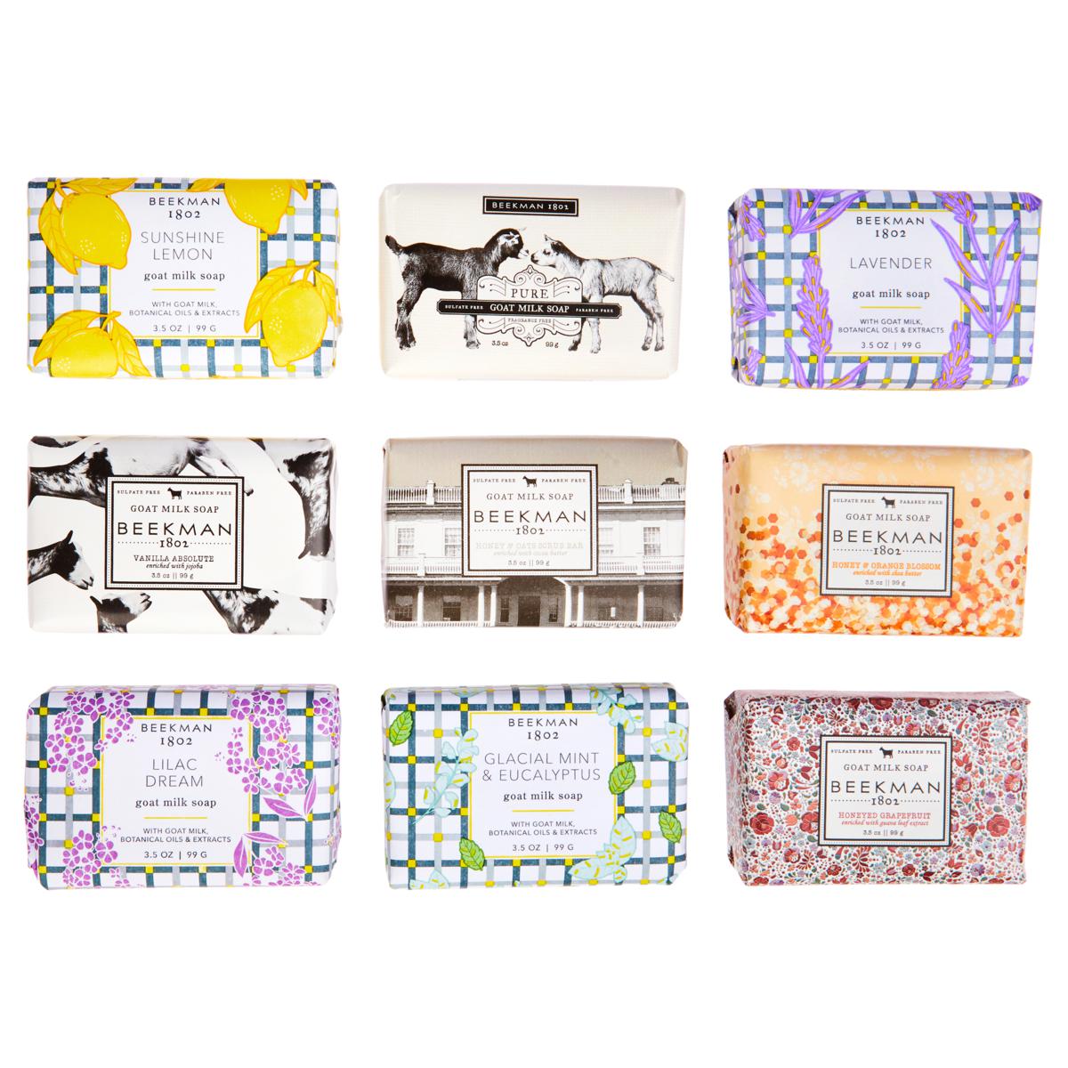 Beekman 1802 9pc Goat Milk Palmsize Bar Soap Assortment 22045093 HSN