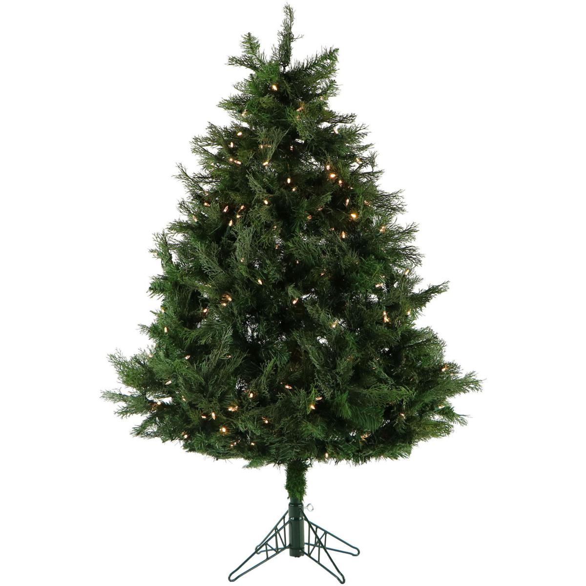 5Ft. Northern Cedar Teardrop Christmas Tree with Clear LED Lights and