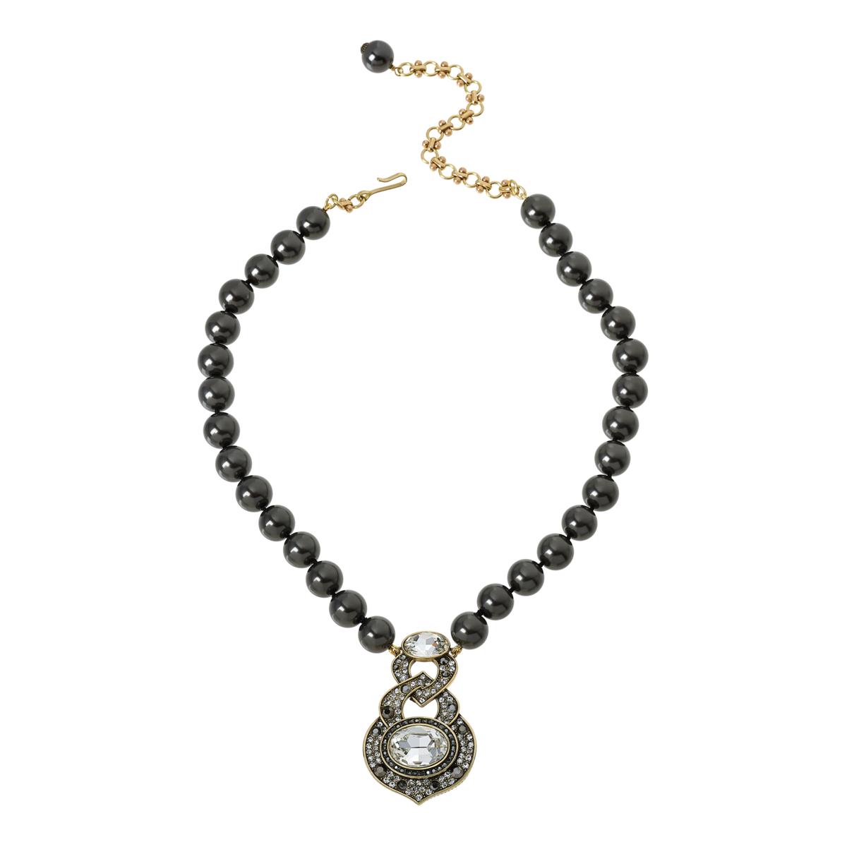 Heidi Daus Petite Flourish Simulated Pearl Beaded Drop Necklace