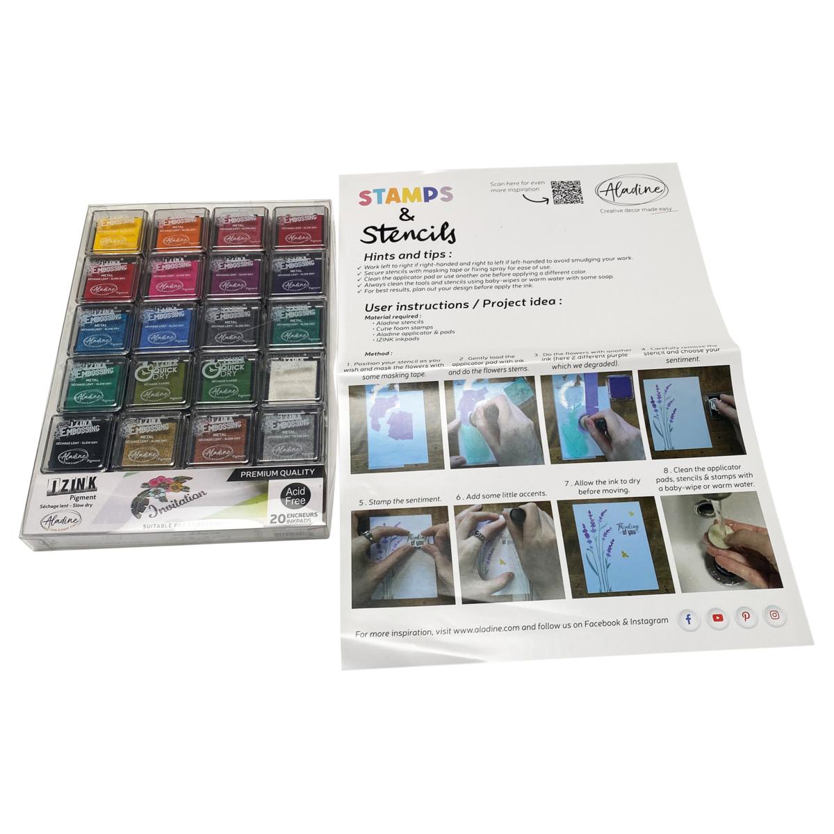 Aladine Metallic and Standard Ink Pad Set of 20 22923742 HSN