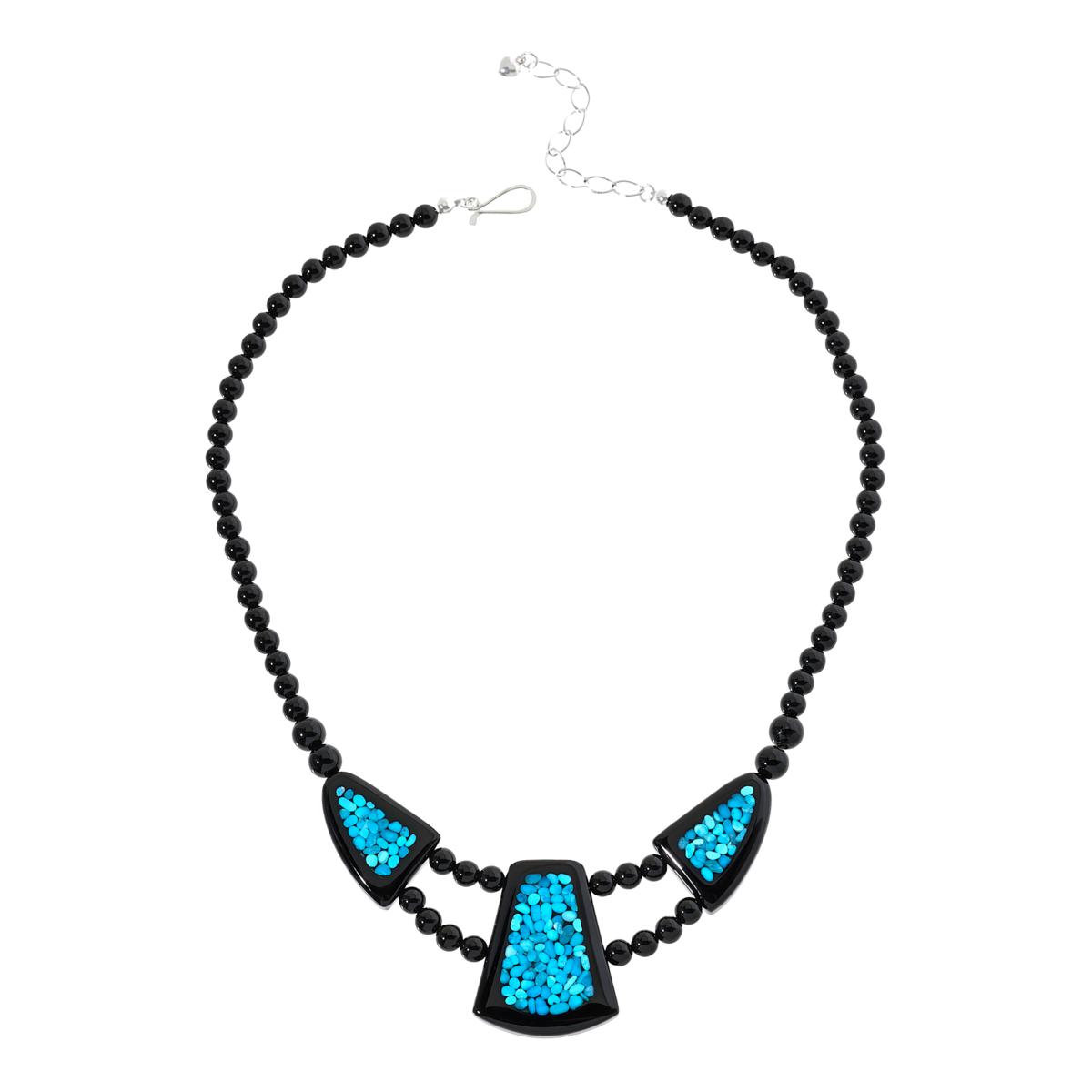 Jay King Sleeping Beauty Turquoise Inlay and Chalcedony Necklace ...