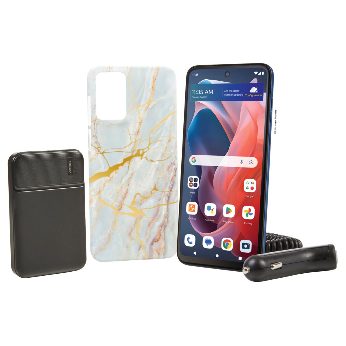 Tracfone Moto G Play 6.5" with 1500 Talk/Text/Data & 5K mAh Power Bank