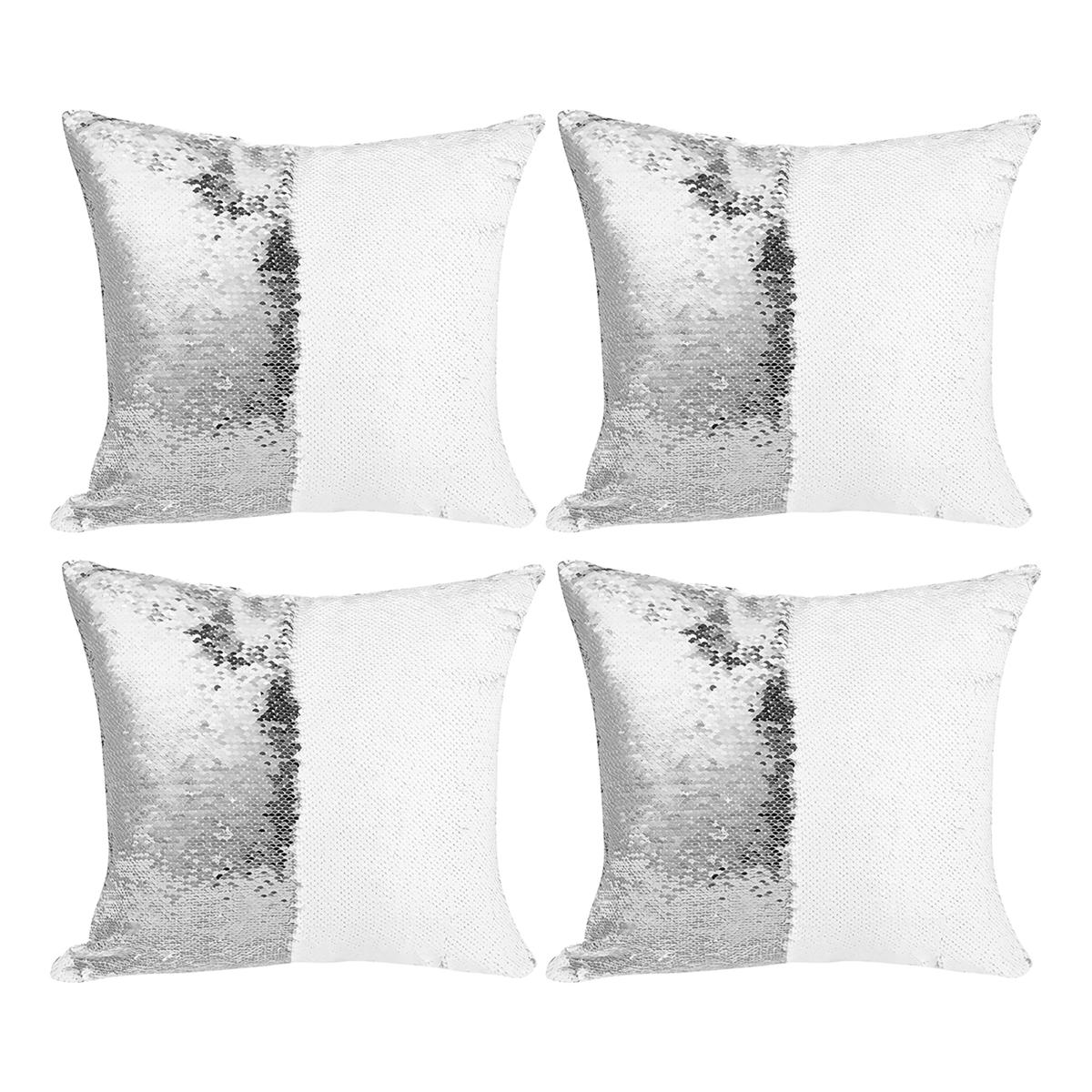 Craft Express TwoToned Sequin Pillow Covers Set of 4 23317204 HSN