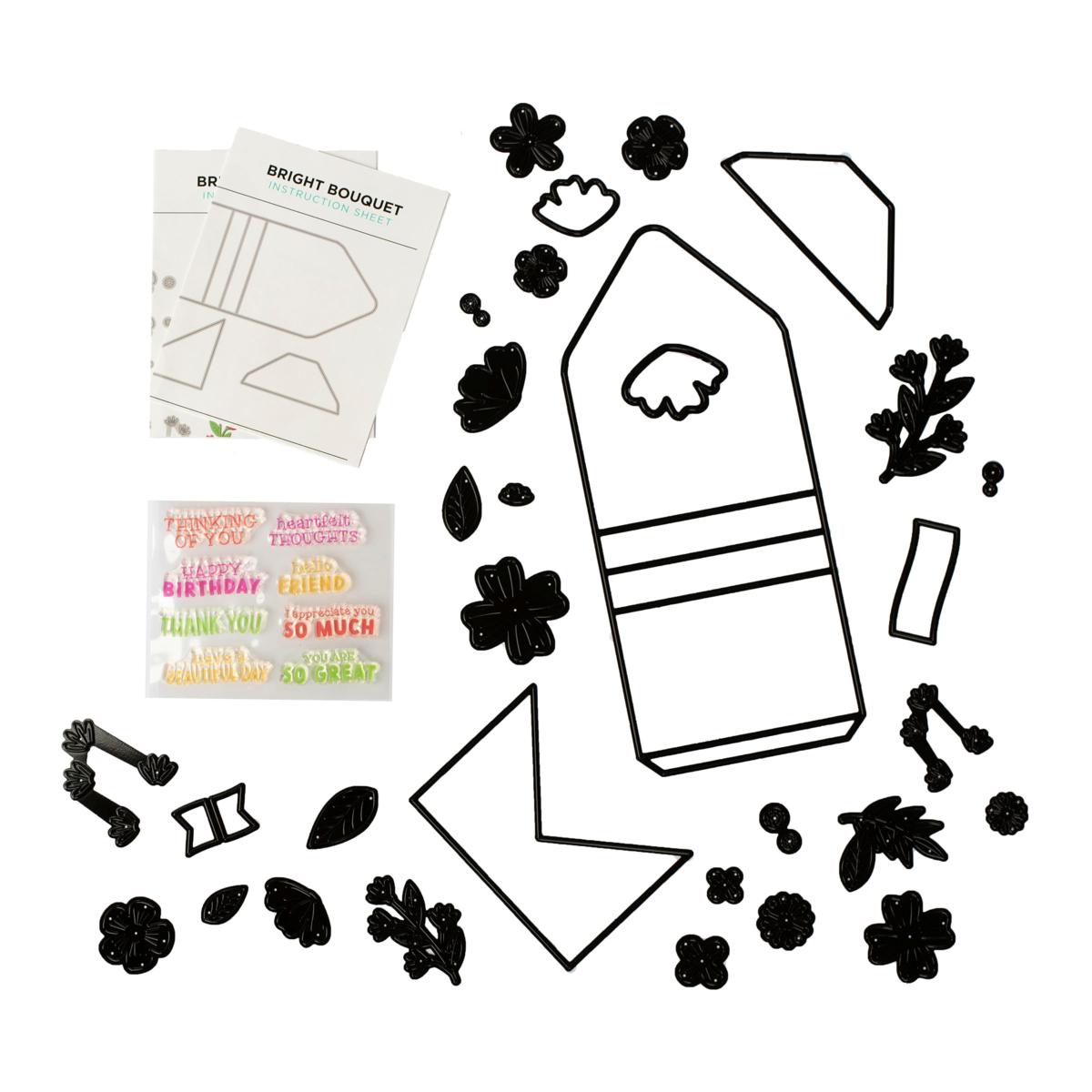 Diamond Press Bright Bouquet Stamp and Die Kit | HSN
