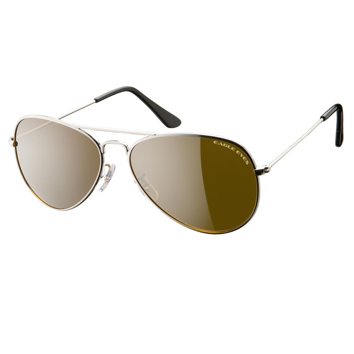 Eagle Eyes Classic Aviator Silver TriLenium Polarized Sunglasses 9335598 HSN