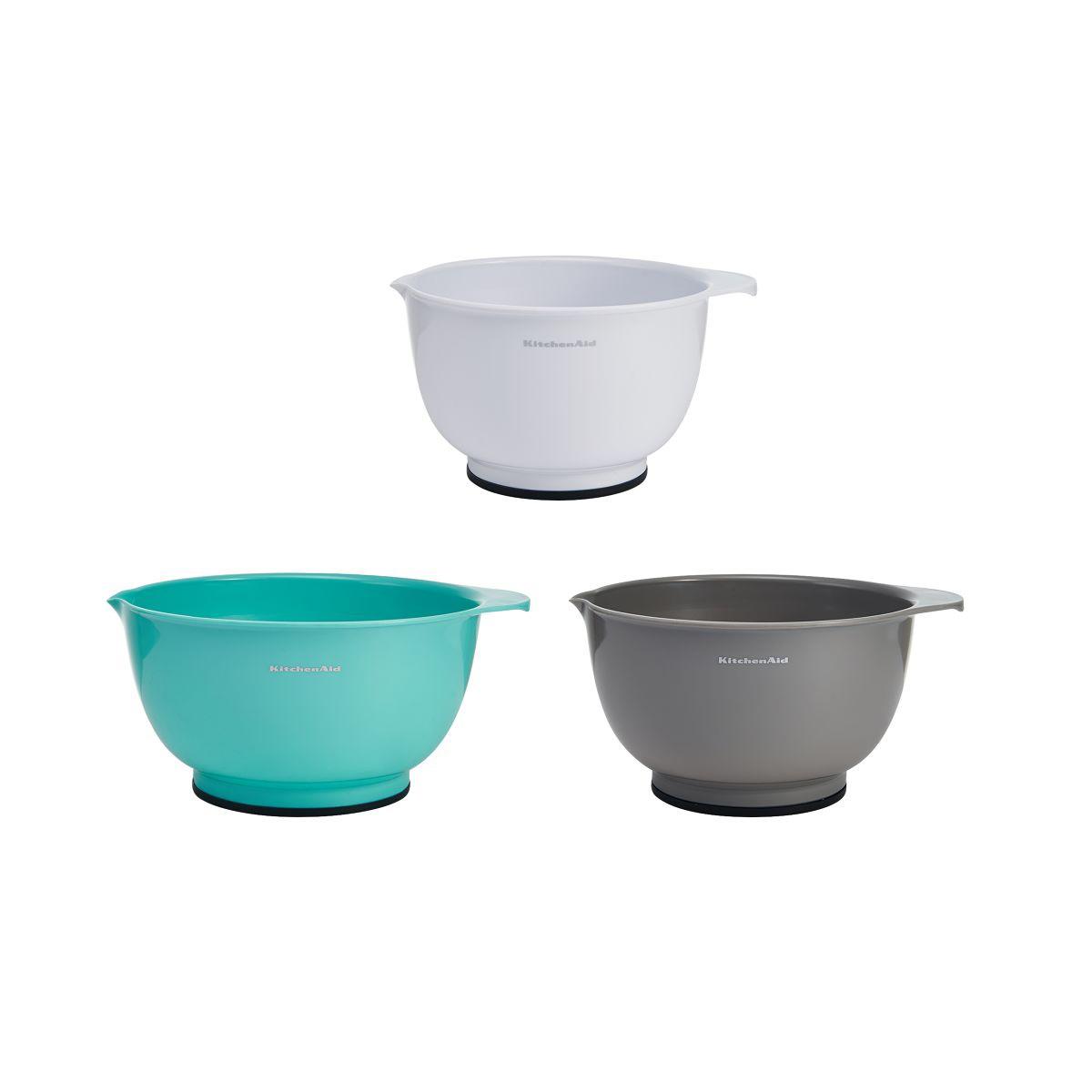 KitchenAid Set of 3 Mixing Plastic Bowls Assorted 9755101 HSN
