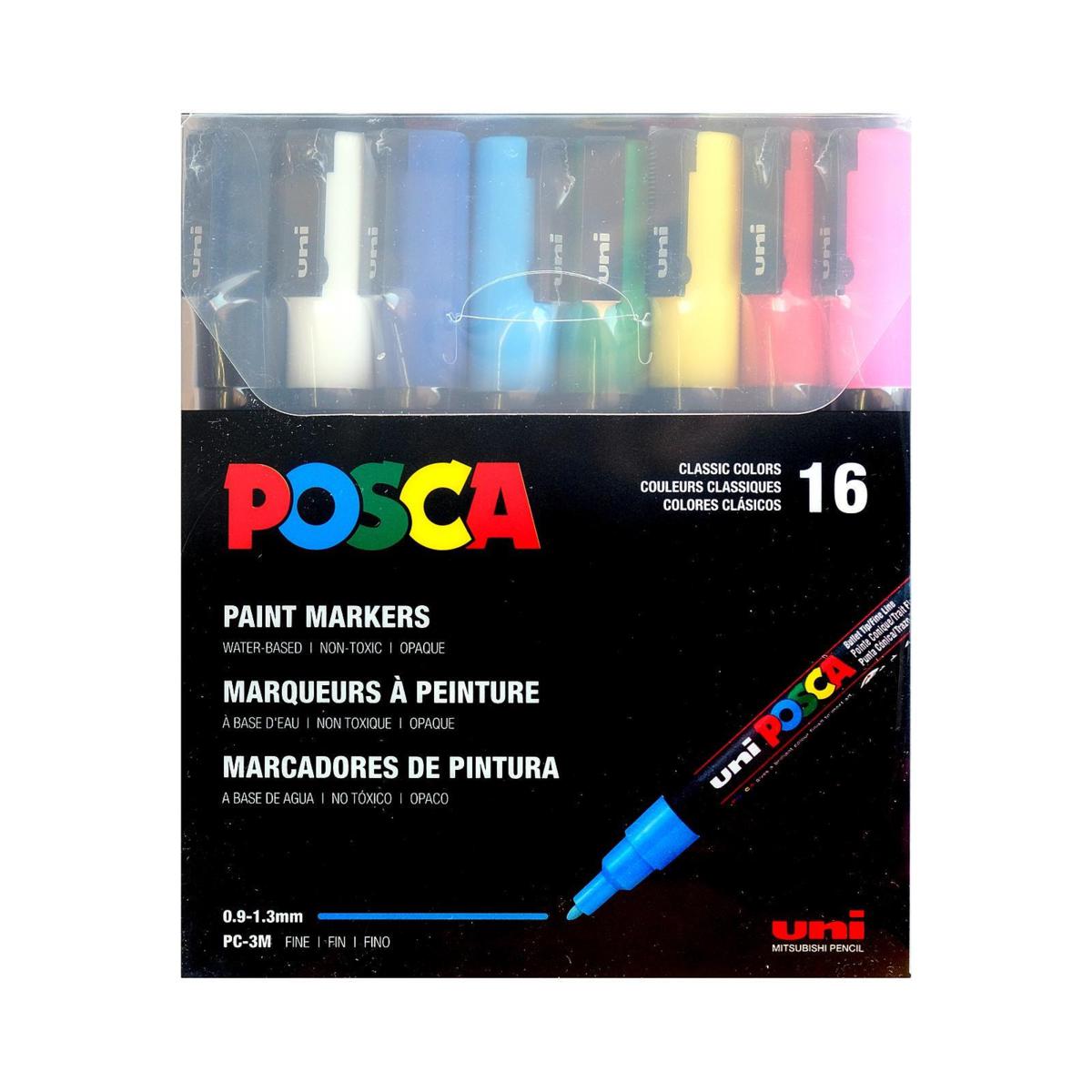 Uni Posca Paint Markers 16Color Fine Tip Set 9835483 HSN