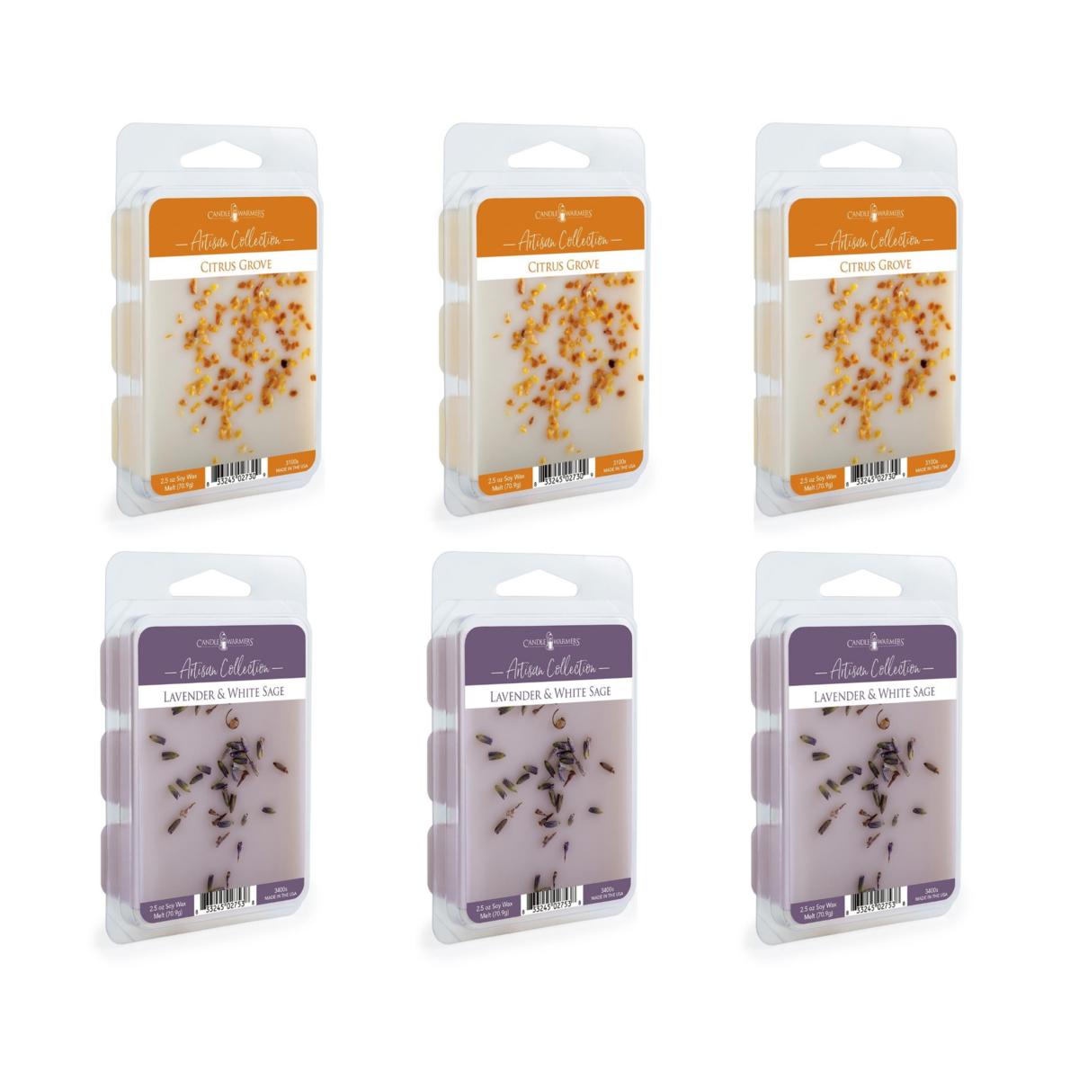 Candle Warmers Artisan Wax Melts 6Pack Citrus and Lavender Sage