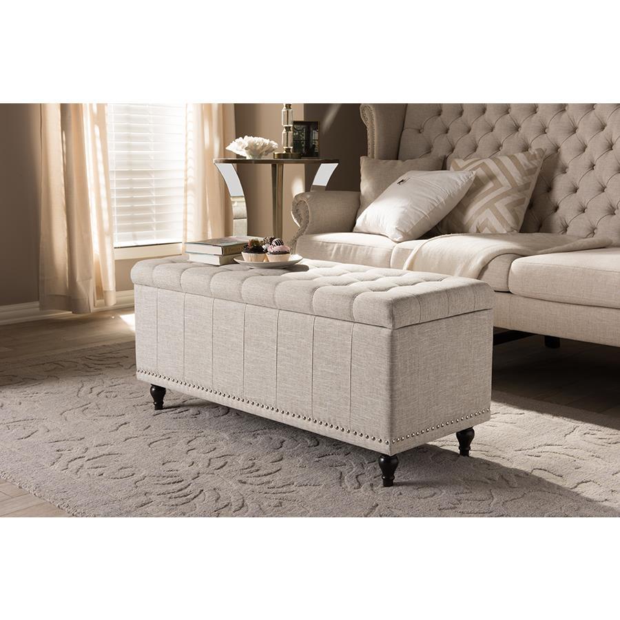 Kaylee Fabric Upholstered ButtonTufting Storage Ottoman Bench