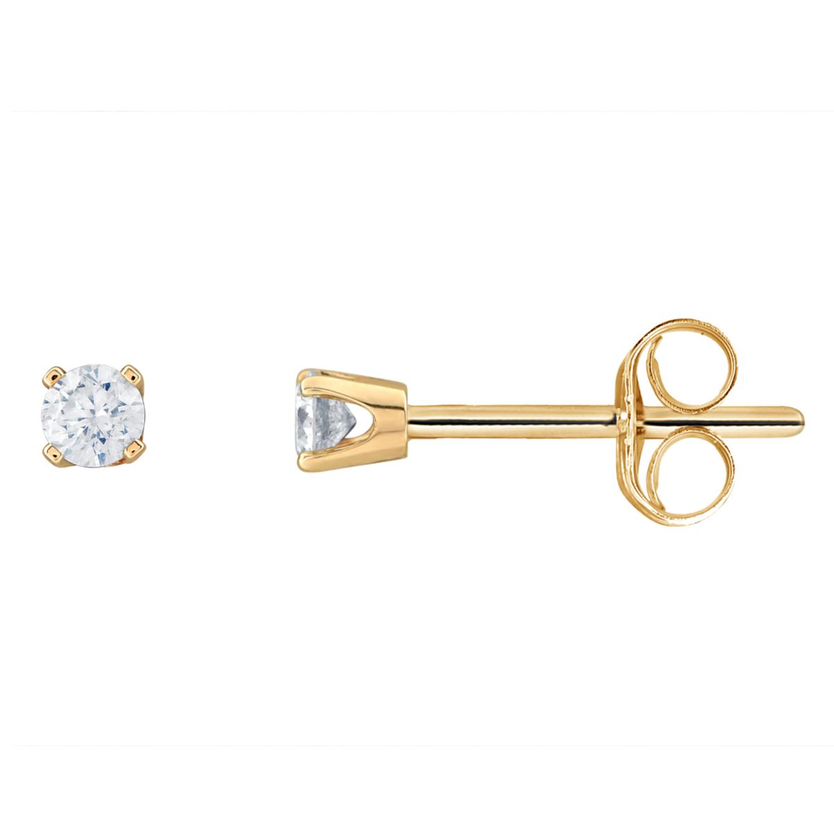 10K Gold .10ctw White Diamond Round Stud Earrings - 20363244 | HSN