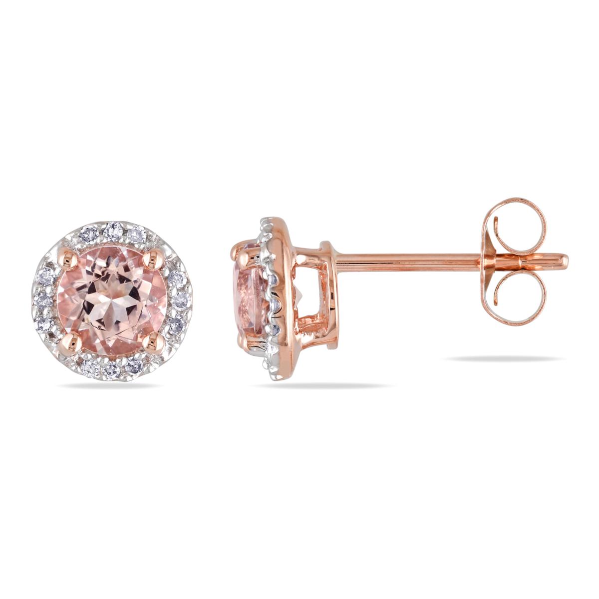 morganite and diamond stud earrings