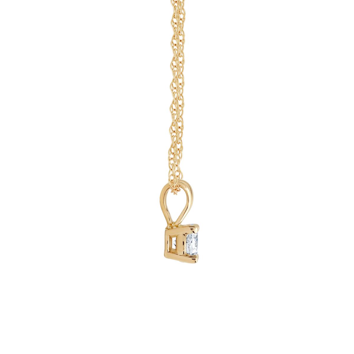14K Gold .25ct White Diamond Round Pendant with Chain - 20363247 | HSN