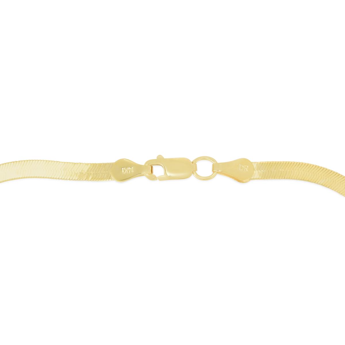 14K Gold Polished Beveled Herringbone Chain with Lobster Clasp - 21894295 | HSN