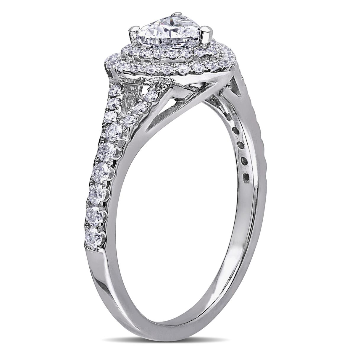 MK 14 Karat White Gold Engagement Ring - Heart Cut - Nasr Jewelers - Denton