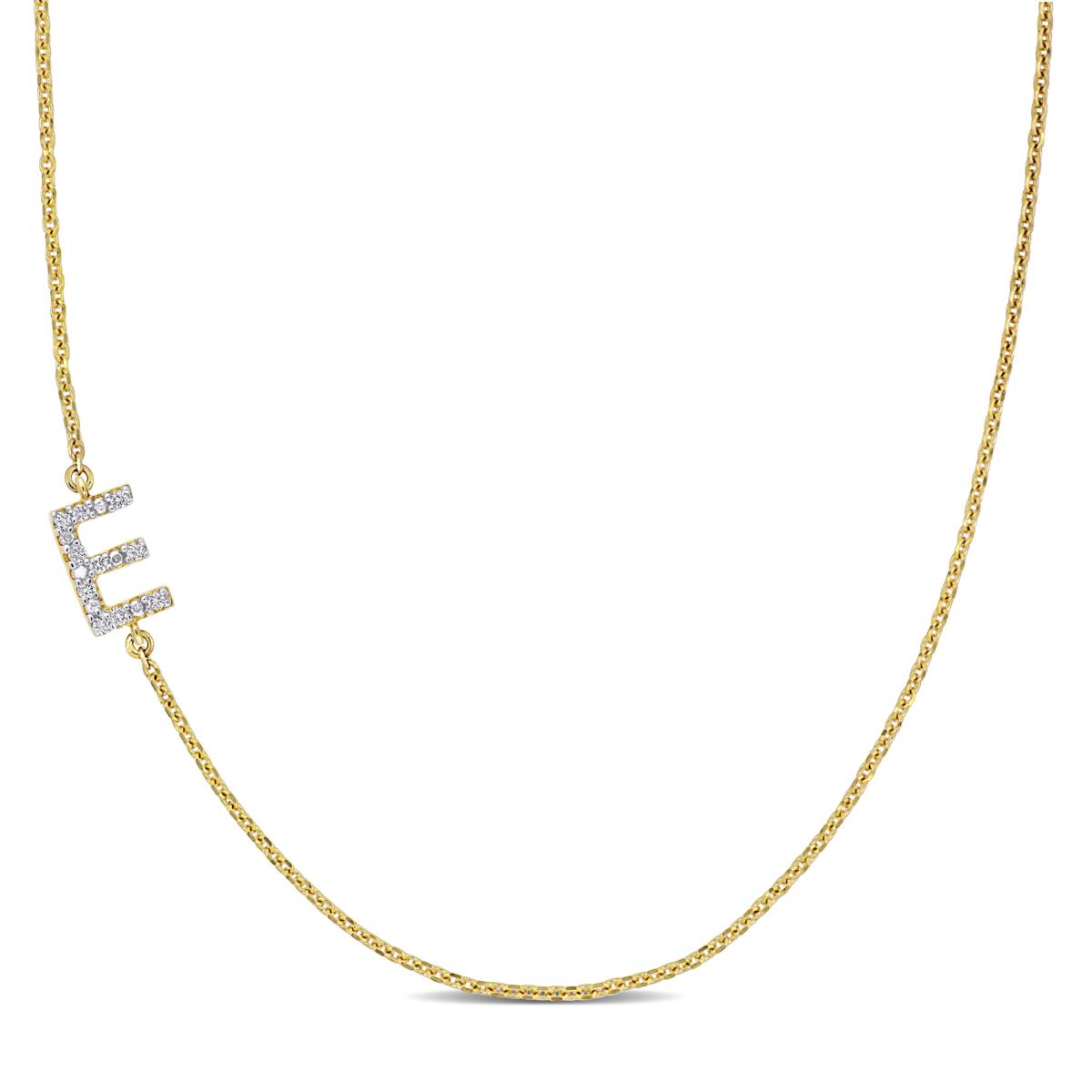 14k Yellow Gold Diamond Initial Pendant