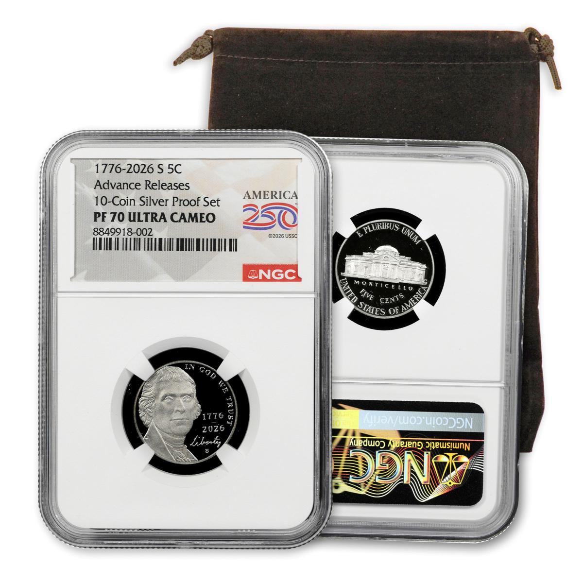 1776-2026 Jefferson Nickel Proof NGC 70 Advanced Release America