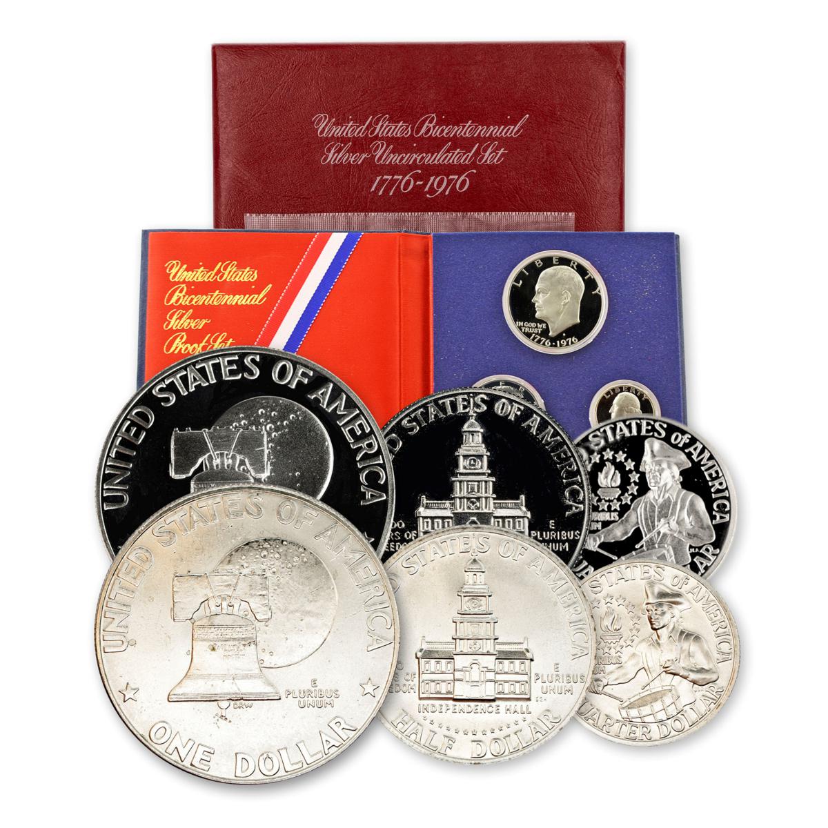 1976 Dual-Date Bicentennial Uncirculated & Proof Silver 3-Coin