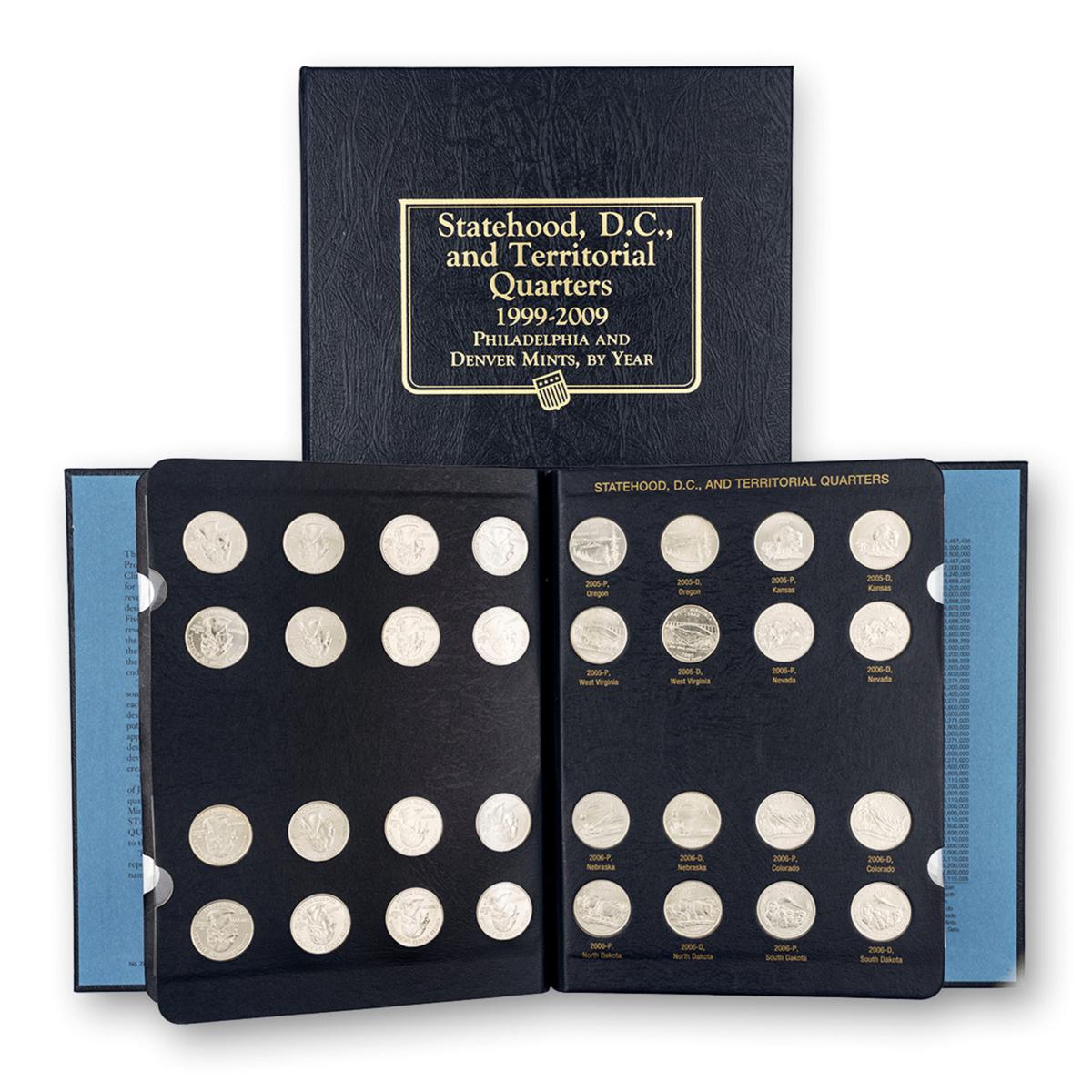 19992009 P&D Complete Set of 112 State Quarters with Whitman Album