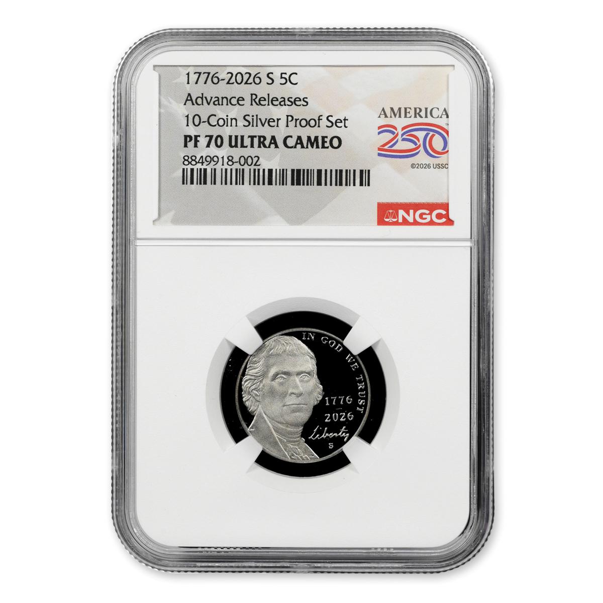 2026 PF70 NGC Advance Release Silver Proof Set w/America 250