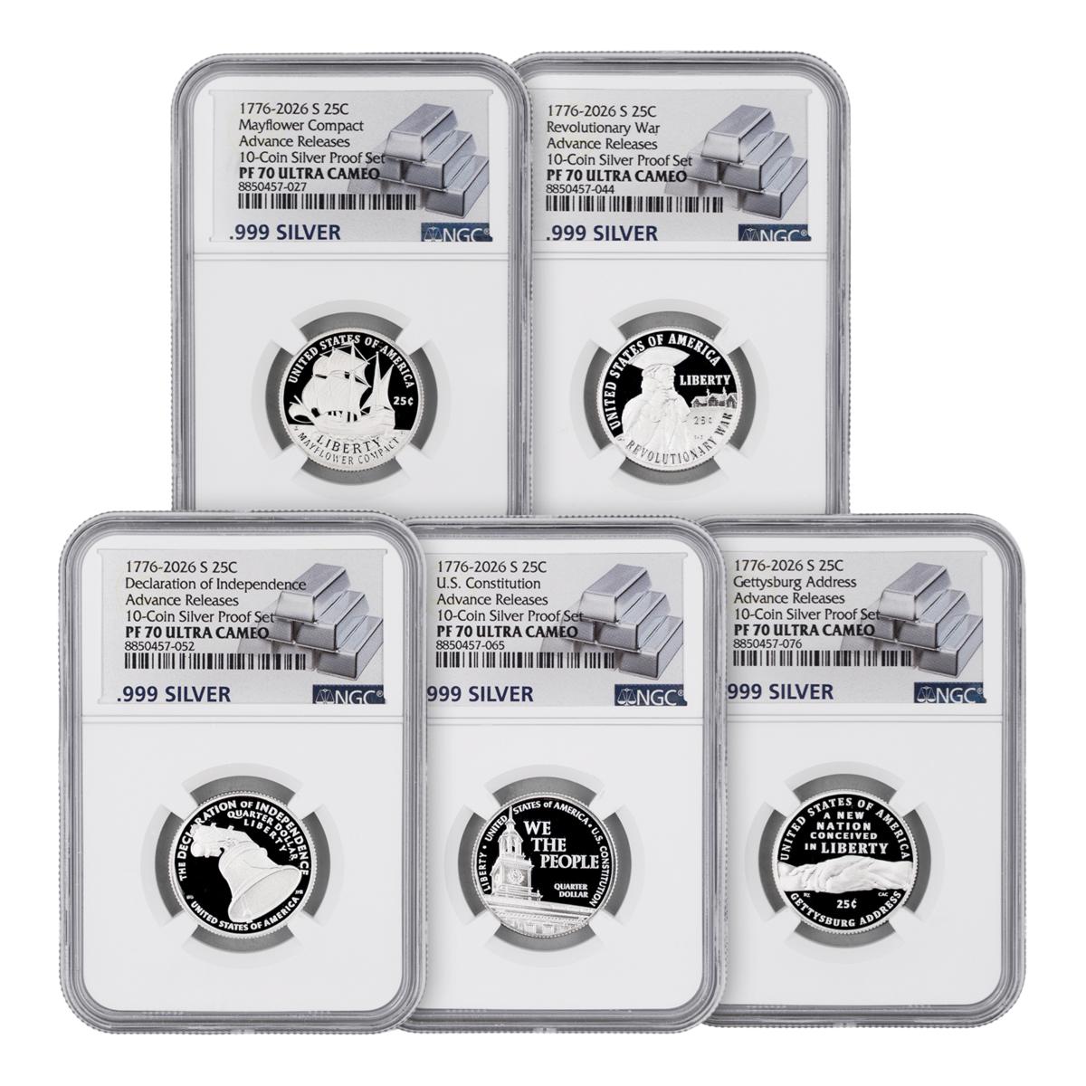 2026 PF70 NGC Advance Release Silver Proof Set with Silver Bar